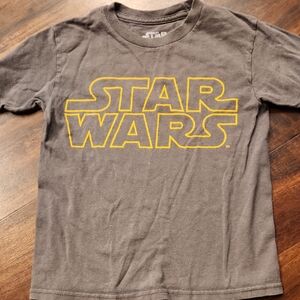 Star Wars Kids5/6 Charcoal Tee with Yellow Logo